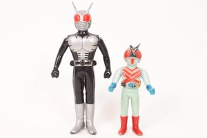 【当時物】 ポピー ＊ 仮面ライダー [ライダースーパー1] [ライダーX/エックス] 2体セット ソフビ/フィギュア ＊ #750