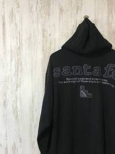 978☆【バックロゴ コットンニットパーカー】santa fe サンタフェ フーディージャケット 黒 52