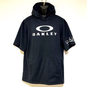 美品☆OAKLEY/オークリー☆半袖☆スウェット/パーカー☆ストレッチ/ビッグロゴ/ジャケット/ジャージ/紺/大きめサイズ/2XL