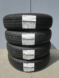 ■全国送料込み■ブリヂストンK370■145/80R12LT 80/78N　新品４本セット■軽トラ軽バンエブリイキャリイハイゼットアトレークリッパー