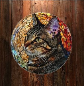 猫の壁飾り　メタルウォールアート　キジ猫A　カラー　　猫の雑貨　HANAKO