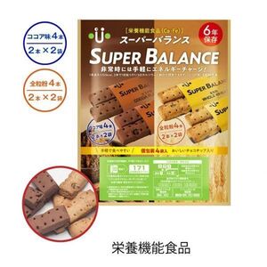 2袋セット ユニーク スーパーバランス 長期保存ビスケット(2本入×4袋) 栄養機能食品 非常食 防災備蓄用 エネルギーチャージ