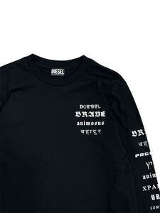 DIESEL ロンT 黒 Tシャツ ディーゼル ロゴ ロゴT コットン カットソー 古着 Mサイズ ストリート 店42