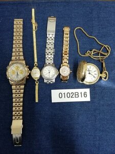 0102B16　腕時計　懐中時計　ジャンク品　おまとめ5点　GUESS　CITIZENシチズン　Angel Heart など ※動作未確認