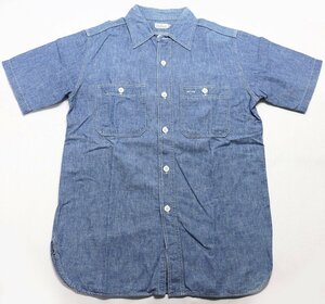 Warehouse (ウエアハウス) Lot 3080 Chambray Work Shirts / トリプルステッチ 半袖シャンブレーワークシャツ サックス size 36(S)