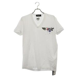 ☆DSQUARED2 ディースクエアード ロゴ プリント Vネック 半袖 Tシャツ カットソー/メンズ/Ｍ☆新品