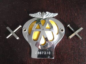 当時物美品 !!! A.A グリルバッジ 1960-61年 / BMC MINI ミニ MG ジャガー RAC コルティナAUSTIN LOTUS MORRIS TRIUMPH Rileyバンプラ