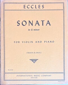 エックレス ソナタ ト短調 (バイオリン+ピアノ)輸入楽譜 Eccles Sonata in G minor 洋書