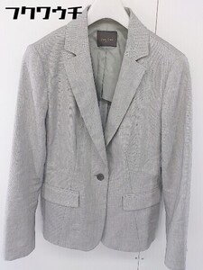 ◇ Demi-Luxe BEAMS デミルクス ビームス 1B 薄手 長袖 テーラードジャケット ブレザー サイズ 40 グレー レディース