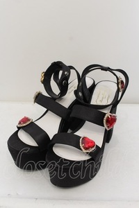 Rose Marie seoir / Triple Heart Sandal L クロ O-24-05-31-006-EL-SH-IG-ZT423