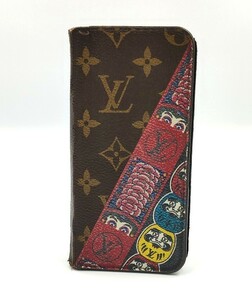 S2064●送料198円～ 訳あり ルイヴィトン LOUIS VUITTON モノグラム フォリオ7+ 山本寛斎コラボ 歌舞伎 だるま iphone7+（8+兼用）ケース