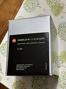 ズミルックスM f1.4/35mm ASPH. 11726 ブラック 新品　未開封　メーカー保証2年有り