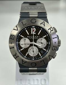 BVLGARI ディアゴノ チタニウム 腕時計 自動巻き TI44TACH 文字盤黒 チタン ラバーベルト ブルガリ