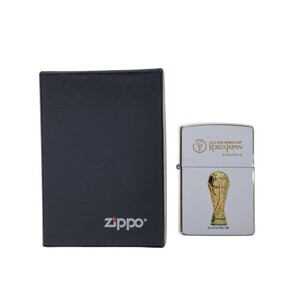 【新品未使用】Zippo 2002 FIFA WORLD CUP KOREA JAPAN メタル貼り シルバーカラー 2000年製 日韓ワールドカップ W杯 記念 ジッポー J1360