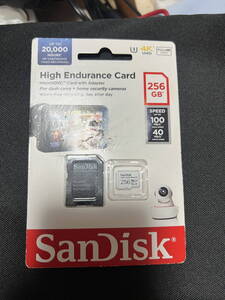 SanDisk マイクロSDカード SDXC 256GB SDアダプタ付き 高耐久 U3 100MB/s High Endurance　(ほぼ未使品)