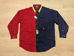 ヴィンテージ 新品 トミー ヒルフィガー TOMMY HILFIGER ボーダー柄 シャツ Small