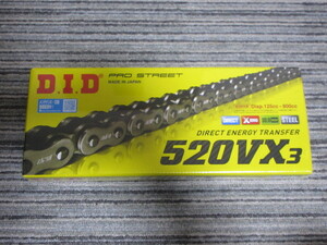 D.I.D バイク用チェーン　軽圧入クリップジョイント付属　520VX3-122FB　STEEL　スチール 　新品　 大同工業