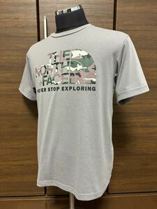 THE NORTH FACE(ザ・ノースフェイス） S/S CAMOUFLAGE LOGO TEE（カモフラージュロゴティー） NT31554 グレー L 人気モデル！ GOLDWIN