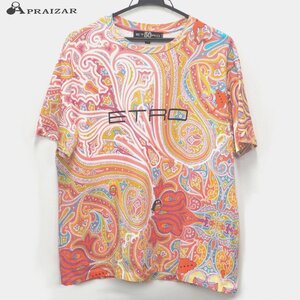 レターパックOK ETRO エトロ コットン100％ Tシャツ トップス 半袖 マルチカラー ペイズリー 42 ETRO 50 [71185]