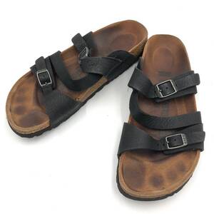 □BIRKENSTOCK SALINA サンダル 38/24.5cm 黒 ビルケンシュトック サリーナ レディース ドイツ製 複数落札同梱OK B240701-7