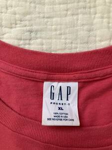 90年代　USA製 old GAP ポケットTシャツ　XLサイズ　ギャップ　ラルフローレン