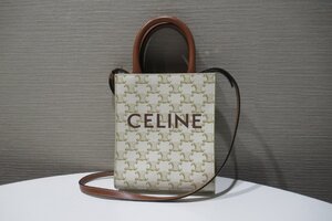 CELINE セリーヌ ミニ バーティカル カバ トリオンフ キャンバス 2WAY ショルダーバッグ 中古 ランクA BRB・バッグ・財布