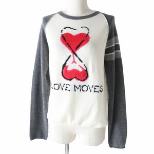 美品◎正規品 21AW 伊製 Christian Dior クリスチャンディオール 144S50GM058 レディース LOVE MOVES カシミヤ100％ ニットプルオーバー 38