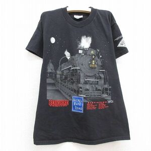 古着 ヘインズ 半袖 ビンテージ Tシャツ キッズ ボーイズ 子供服 00s 機関車 コットン クルーネック 黒 ブラック 23jul29 2OF