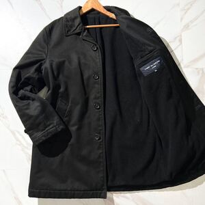 入手困難◆ COMME des GARCONS HOMME AD2005 ステンカラーコート バルマカーンコート ロング 裏地ボア ブラック 黒 コムデギャルソンオム