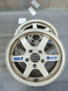 【中古】 レイズVolkracing TE37 15インチ 6jj オフセット＋45 PCD114.3 5穴 98インテグラTypeR リヤ用