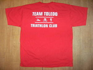 レトロ★アメリカ物★90年代★当時物 TEAM TOLEDO TRIATHLON CLUB トライアスロン クラブ Tシャツ★スイミング マラソン 自転車 運動部