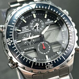 CITIZEN シチズン PROMASTER プロマスター 腕時計 C300-T005381 クオーツ デジアナ ラウンド ブラック クロノグラフ ステンレススチール