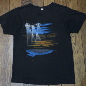 80s USA製 YES World Tour 1984 Tシャツ M ブラック イエス 90125 ロンリーハート ワールドツアー バンド ロック ヴィンテージ