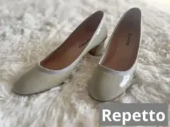 Repetto 38 レペット ライトグレー　ヒールパンプス