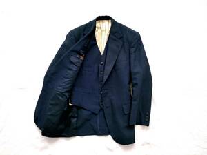 70s80s Dormeuil TONIK!! ビスポーク 肉厚モヘア ネイビー ベスト ブレザー 紺ブレ Japan Vintage 44~46 シルエット◎ Euro France England