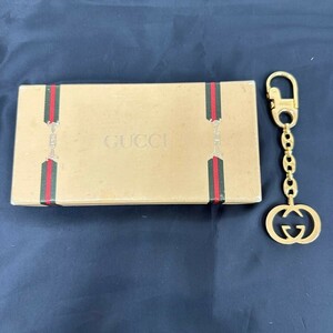 M857-C4-1980◎ GUCCI グッチ インターロッキングG キーホルダー キーリング チャーム ゴールドカラー アクセサリー 約12cm 箱付き ⑩