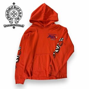 【希少品】CHROME HEARTS クロムハーツ スウェット パーカー MATTY BOY Spark The Heart マッティボーイ オレンジ XLサイズ アメリカ製