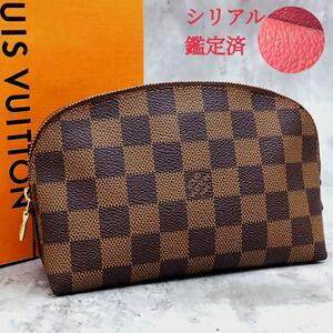 ■美品■鑑定済 LOUISVUITTON ルイヴィトン ダミエ ポシェット コスメティック 小物入れ レディース 化粧ポーチ N47516/CA0052