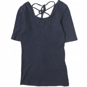 R JUBILEE アール ジュビリー 日本製 Back Lace-Up Tee バックレースアップTシャツ RJ19039027 M NAVY 半袖 トップス g17780