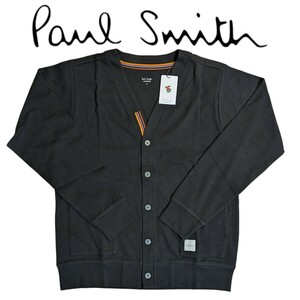 新品 ポールスミス Paul Smith カーディガン М アーティストストライプ センターライン ボタン ラウンジウェア メンズ ブラック 春 秋