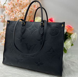 1円スタート LOUIS VUITTON ルイヴィトン オンザゴーGM ２way トートバッグ ショルダーバッグ モノグラムアンプラント M44925 ブラック