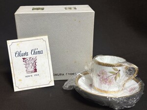 未使用 大倉陶園 デミタス カップ＆ソーサー 歳時記シリーズ 花見 桜 さくら 共箱 限定品 OKURA オークラ 洋食器