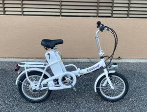 展示車　送料無料フル電動自転車 E-BIKE16 折りたたみタイプ 24V12AH大容量バッテリー 16インチ 　白