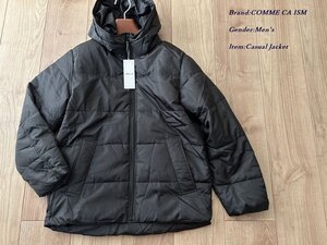 新品 COMME CA ISM MEN コムサイズム ポリエステル タフタ 中綿 フード ブルゾン 05ブラック Lサイズ 99DE50 定価15,800円