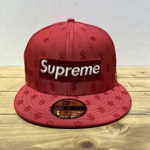 Supreme 18ss MONOGRAM BOX LOGO NEW ERA Size-61.5 シュプリーム ボックス モノグラム ロゴ ニューエラ キャップ 帽子 レッド 赤