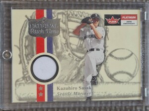 2001 Fleer Platinum KAZUHIRO SASAKI National Patch Time Game-Worn Jersey Seattle Mariners Yokohama Taiyo Whales