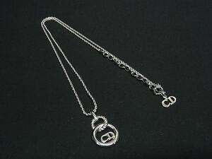 1円 ■極美品■ ChristianDior クリスチャンディオール ネックレス ペンダント アクセサリー レディース シルバー系 FG3570