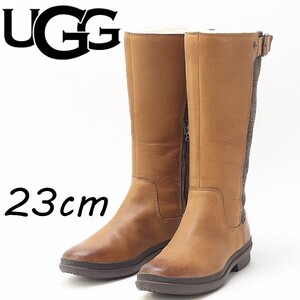 ◆UGG アグ 1018472 JANINA レザー×ウール ドッキング ブーツ ブラウン×チャコールブラウン 23cm