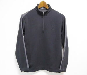  NIKE GOLF ナイキ ゴルフ ハーフジップ THERMA スウェット Lサイズ 黒×灰 ハイネック ゴルフウェア