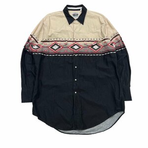 【XL】USA 古着 CUMBERLAND OUTFITTERS 柄 長袖 ウェスタンシャツ